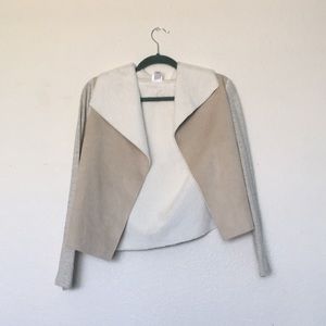 Multicolored faux fur lined coat jacket